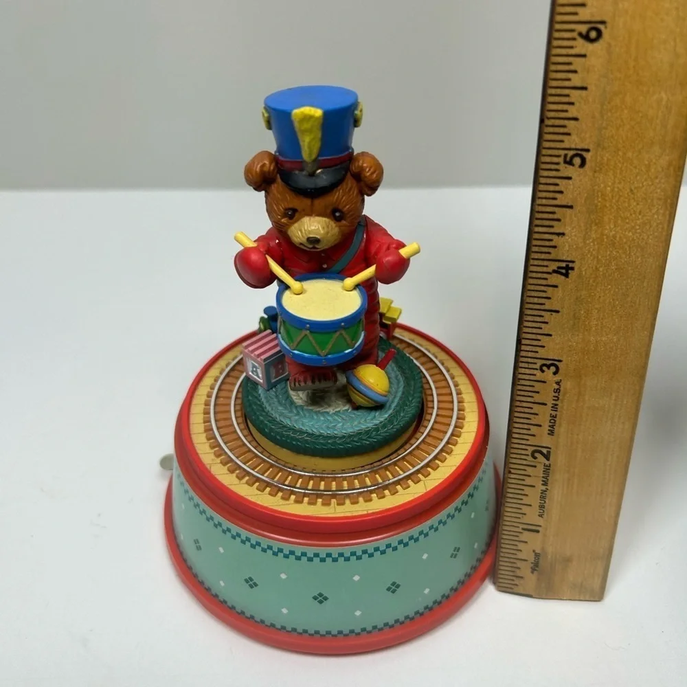 Vintage Enesco 1988 Small World Of Music Little Drummer Bear Music Bear Box